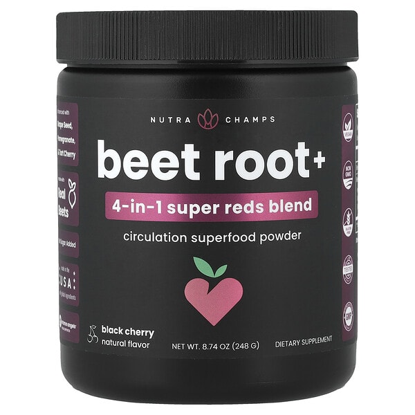 nhp99910_v_24.jpg Beet Root+, со вкусом черешни, 248 г (8,74 унции) — NutraChamps