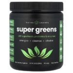 Super Greens с суперпродуктами, пробиотиками и ферментами, натуральные ягоды, 258 г (9,10 унции) — NutraChamps