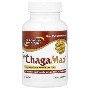 Сырой ChagaMax, 90 растительных капсул — North American Herb & Spice