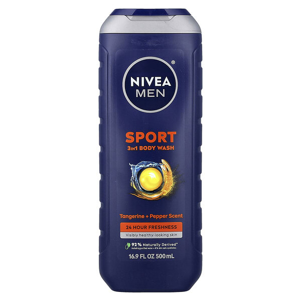 niv02160_v_32.jpg Men, Sport, гель для душа 3 в 1, мандарин и перец, 500 мл (16,9 жидк. унции) — Nivea