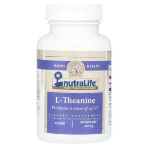 L-теанин, 200 мг, 60 капсул — NutraLife