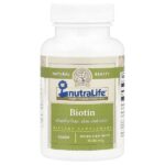 Биотин, 10 000 мкг, 120 жевательных таблеток — NutraLife