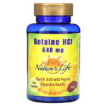 бетаина гидрохлорид, 648 мг, 100 капсул — Nature's Life