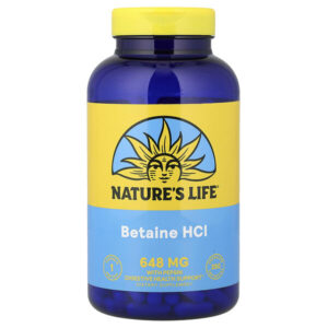 Бетаин гидрохлорид, 648 мг, 250 капсул — Nature's Life