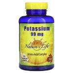 Калий, 99 мг, 250 вегетарианских капсул — Nature's Life