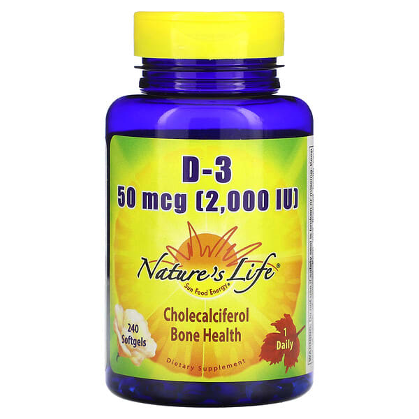 nli10457_v_8.jpg D-3, 50 мкг (2000 МЕ), 240 мягких таблеток — Nature's Life