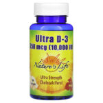 Ultra D-3, 250 мкг (10 000 МЕ), 100 мягких таблеток — Nature's Life