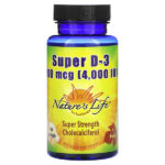 Super D-3, 100 мкг (4000 МЕ), 100 мягких таблеток — Nature's Life