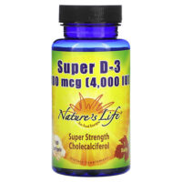 Super D-3, 100 мкг (4000 МЕ), 100 мягких таблеток — Nature's Life