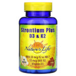 Strontium Plus, витамины D3 и K2, 60 таблеток — Nature's Life