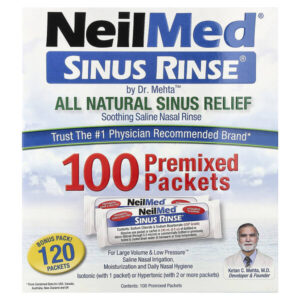 Sinus Rinse®, натуральное средство для промывания носа, 100 пакетиков с готовой смесью — NeilMed