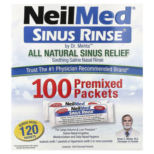 nmd00200_v_109.jpg Sinus Rinse®, натуральное средство для промывания носа, 100 пакетиков с готовой смесью — NeilMed