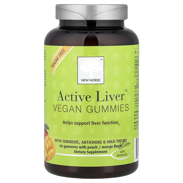 nno00144_v_35.jpg Active Liver™, веганские жевательные таблетки, со вкусом персика и манго, 60 жевательных таблеток — New Nordic