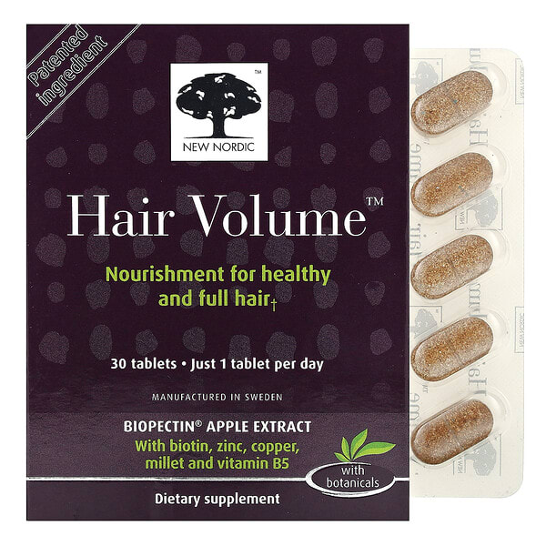nno74711_v_34.jpg Hair Volume, средство для роста и объема волос, с растительными ингредиентами, 30 таблеток — New Nordic