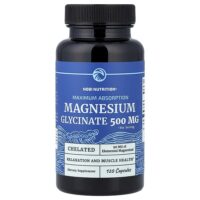 глицинат магния, максимальное усвоение, 120 капсул (250 мг в 1 капсуле) — Nobi Nutrition
