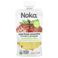 Noka, Superfood смузи с растительным белком, клубника, ананас, 120 г (4,22 унции)