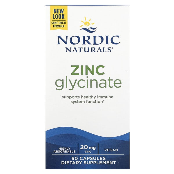 nor01536_v_80.jpg глицинат цинка, 20 мг, 60 капсул — Nordic Naturals