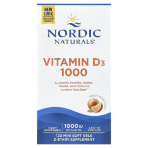 Витамин D3 1000, апельсин, 25 мкг (1000 МЕ), 120 мягких таблеток — Nordic Naturals