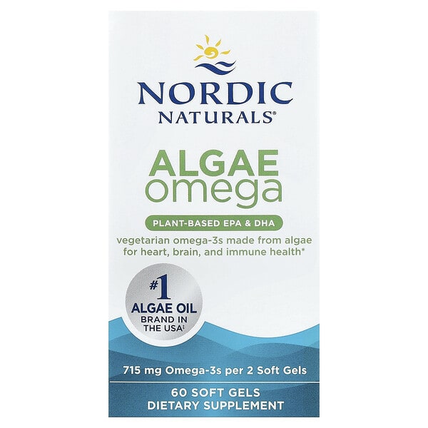 nor01606_v_58.jpg Algae Omega, 60 мягких таблеток (357,5 мг в мягком геле) — Nordic Naturals