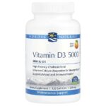 витамин D3 5000, со вкусом апельсина, 5000 МЕ, 120 капсул — Nordic Naturals