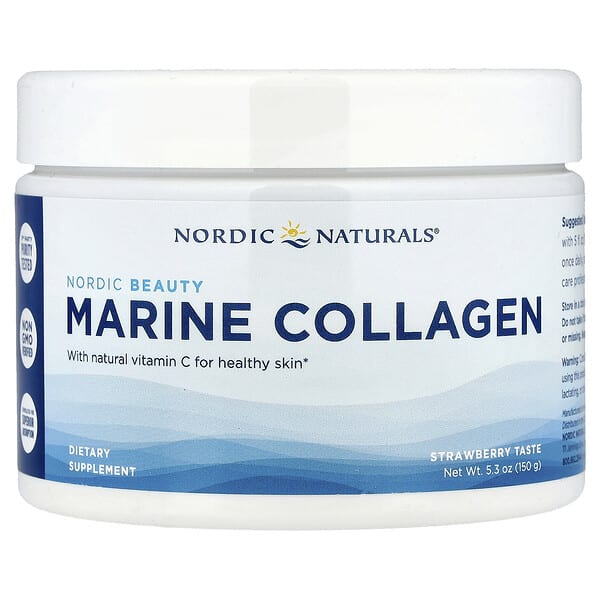 nor01664_v_60.jpg Nordic Beauty, морской коллаген с витамином C, клубника, 150 г (5,3 унции) — Nordic Naturals