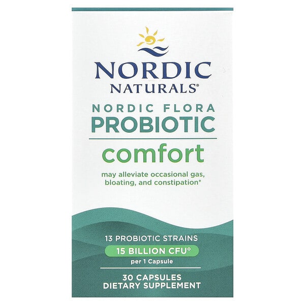 nor01676_v_85.jpg Nordic Flora Probiotic, Comfort, 15 млрд КОЕ, 30 капсул — Nordic Naturals
