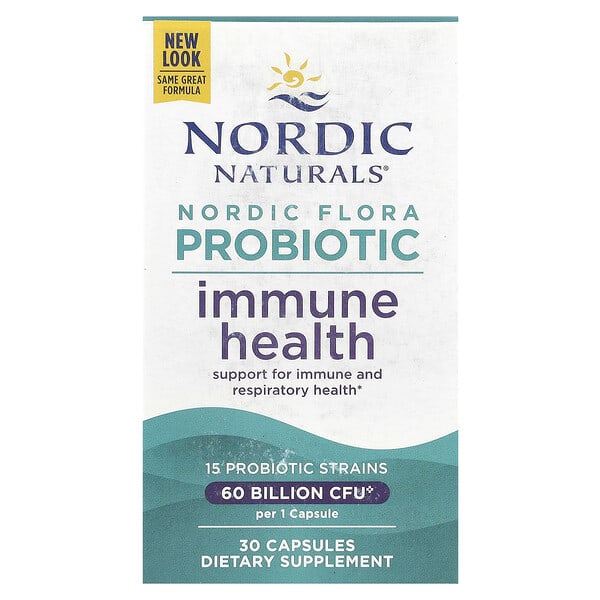 nor01684_v_44.jpg Nordic Flora Probiotic, для поддержания здоровья иммунной системы, 60 млрд КОЕ, 30 капсул — Nordic Naturals