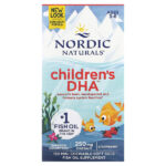Children's DHA, ДГК для детей, со вкусом клубники, для детей 3–6 лет, 250 мг, 180 мини-капсул — Nordic Naturals