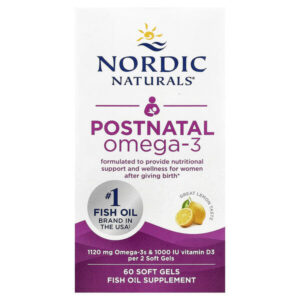 омега-3 для применения в послеродовой период, со вкусом лимона, 60 капсул — Nordic Naturals