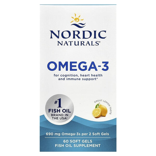 nor01760_v_109.jpg омега-3, со вкусом лимона, 690 мг, 60 капсул (345 мг в 1 капсуле) — Nordic Naturals