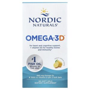 Omega-3D™, со вкусом лимона, 60 капсул — Nordic Naturals