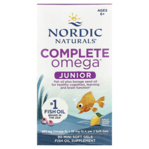 Complete Omega™ Junior, для детей от 6 лет, со вкусом лимона, 90 миникапсул — Nordic Naturals
