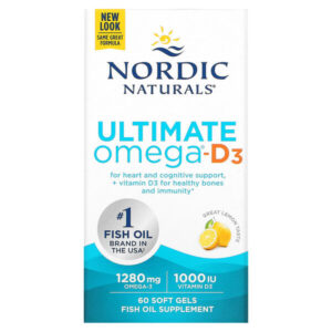 Ultimate Omega-D3, витамин D3 со вкусом лимона, 60 капсул — Nordic Naturals