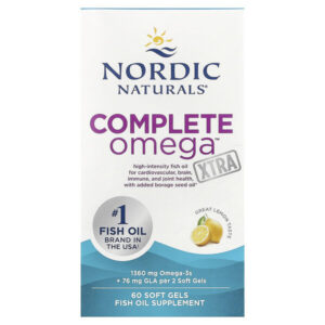 Complete Omega Xtra, со вкусом лимона, 60 капсул (680 мг в 1 капсуле) — Nordic Naturals