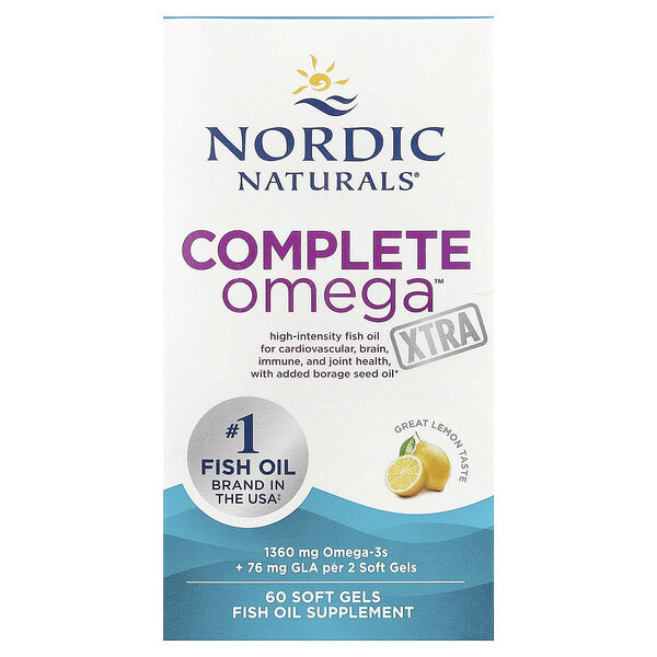 nor01801_v_134.jpg Complete Omega Xtra, со вкусом лимона, 60 капсул (680 мг в 1 капсуле) — Nordic Naturals