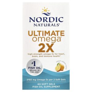 Ultimate Omega 2X, со вкусом лимона, 2150 мг, 60 капсул (1075 мг в 1 капсуле) — Nordic Naturals