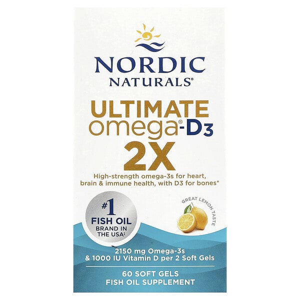 nor02155_v_69.jpg Ultimate Omega®-D3 2X, отличный лимон, 60 мягких таблеток — Nordic Naturals