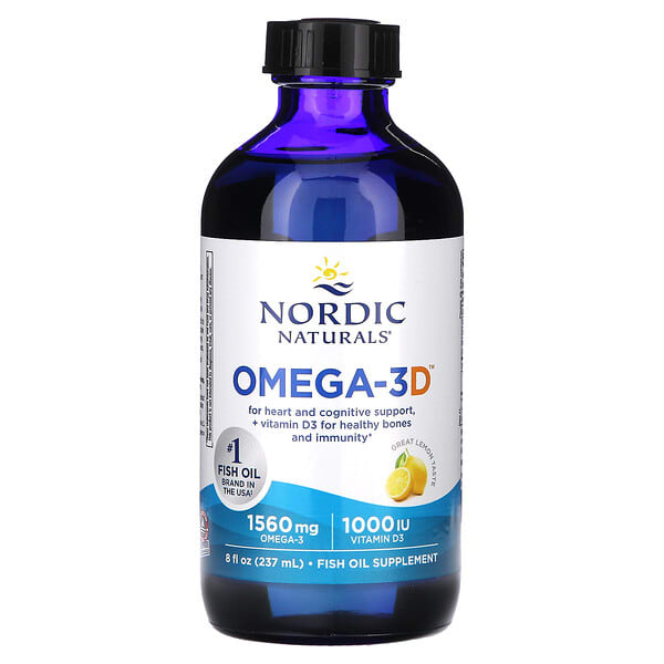 nor02765_v_57.jpg Omega-3D, Lemon, 237 мл (8 жидких унций) — Nordic Naturals