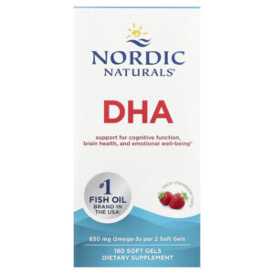 ДГК, клубничный вкус, 415 мг, 180 мягких таблеток — Nordic Naturals