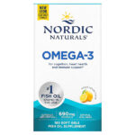 омега-3, со вкусом лимона, 180 капсул (345 мг в 1 капсуле) — Nordic Naturals