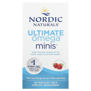 Ultimate Omega® мини, со вкусом клубники, 60 миникапсул (560 мг в 1 капсуле) — Nordic Naturals