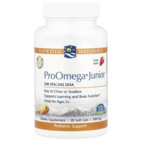 ProOmega® Junior, для детей от 5 лет, клубника, 90 капсул (340 мг в 1 капсуле) — Nordic Naturals