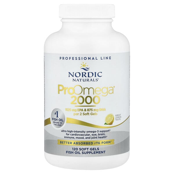 nor12137_v_80.jpg ProOmega® 2000, омега-кислоты, со вкусом лимона, 120 капсул (1075 мг в 1 капсуле) — Nordic Naturals
