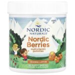 Nordic Berries, мультивитаминные жевательные мармеладки, для детей от 3 лет, апельсин и лимон, 120 жевательных ягод — Nordic Naturals