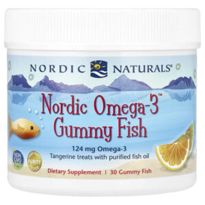 Nordic Omega-3 Gummy Fish, «мандариновые лакомства», 124 мг, 30 жевательная таблеток в форме рыбок — Nordic Naturals