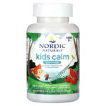 Kids Calm, жевательные таблетки, для детей от 3 лет, со вкусом клубники и арбуза, 60 жевательных таблеток — Nordic Naturals