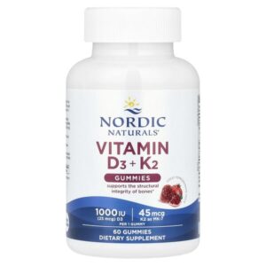 витамины D3 и K2, гранат, 60 жевательных мармеладок — Nordic Naturals