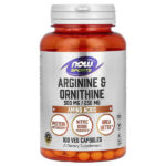 Sports, аргинин и орнитин, 100 растительных капсул — NOW Foods