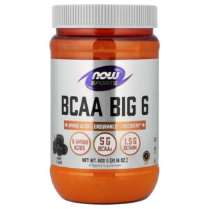 Sports, BCAA Big 6, со вкусом винограда, 600 г (21,16 унции) — NOW Foods