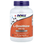 L-орнитин, 500 мг, 120 растительных капсул — NOW Foods